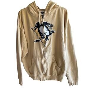 NHL PITTSBURGH PENGUINS embroidered hockey full zip hoodie sweatshirt sz L